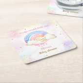 Twinkle Little Star Rainbow Girl Baby Shower Rechteckiger Pappuntersetzer (angewinkelt)