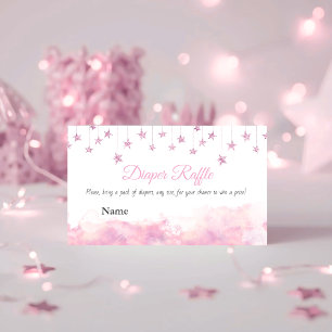 Twinkle Little Star Rosa Mädchen Baby Shower Winde Begleitkarte