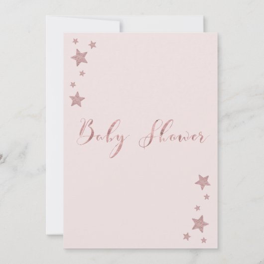 Twinkle Little Star Rose Gold Girl Baby Dusche Einladung (Rückseite)
