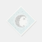 Twinkle Little Star Silver Moon Blue Napkin Serviette (Ecke)
