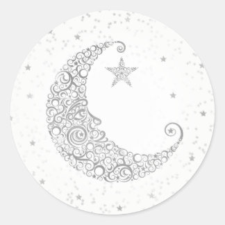 Twinkle Little Star Silver Moon Sticker
