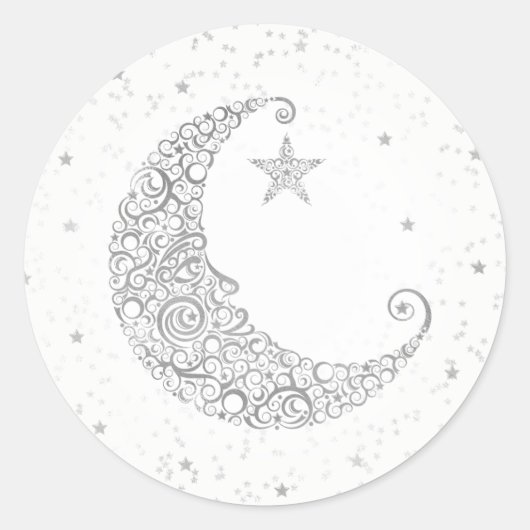 Twinkle Little Star Silver Moon Sticker (Vorderseite)