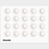 Twinkle Little Star Silver Moon Sticker Pink (Blatt)