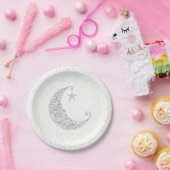 Twinkle Little Star Silver Moon White Pappteller (Party)