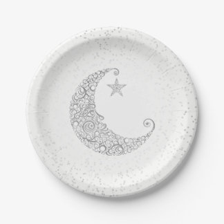 Twinkle Little Star Silver Moon White Pappteller