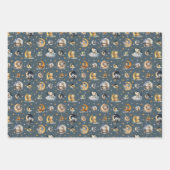 Twinkle Little Star Sleepy Niedlicher Tiere Muster Geschenkpapier Set (Vorderseite 2)