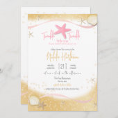 Twinkle Little Star Sparkle Starfish Einladung (Vorne/Hinten)