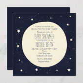Twinkle Little Star Starry Sky & Moon Babydusche Einladung (Vorne/Hinten)