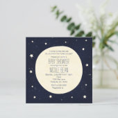 Twinkle Little Star Starry Sky & Moon Babydusche Einladung (Stehend Vorderseite)