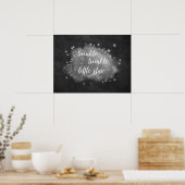 Twinkle Little Star | Steinkohle Grau und Silber Poster (Küche)