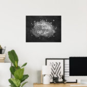 Twinkle Little Star | Steinkohle Grau und Silber Poster (Heimbüro)