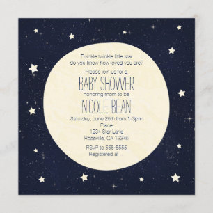 Twinkle Little Star Sternenhimmel & Mond Baby Show Einladung