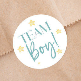 Twinkle Little Star Team Boy Blue Gender Reveal Runder Aufkleber
