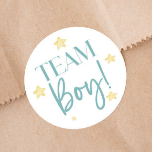 Twinkle Little Star Team Boy Blue Gender Reveal Runder Aufkleber