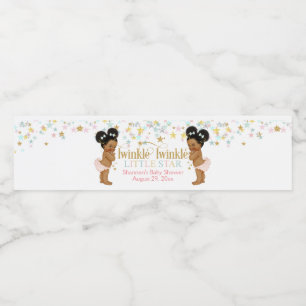 Twinkle Little Star Twin Girls Puffs Wasserflaschenetikett