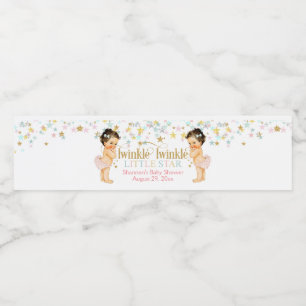 Twinkle Little Star Twin Girls Wasserflaschenetikett