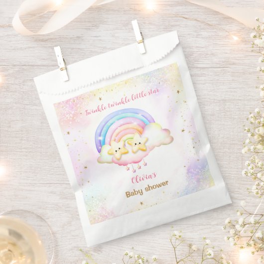 Twinkle Little Star Twins Rainbow Baby Dusche Geschenktütchen (Ausgeschnitten)