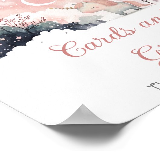 Twinkle Little Star Unicorn Duschkarten und Gesche Poster (Ecke)