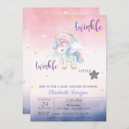Twinkle Little Star Unicorn Kinderdusche Einladung