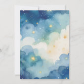 Twinkle Little Star Watercolor Babydusche Einladung (Rückseite)