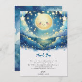 Twinkle Little Star Watercolor Vielen Dank Einladung (Vorne/Hinten)