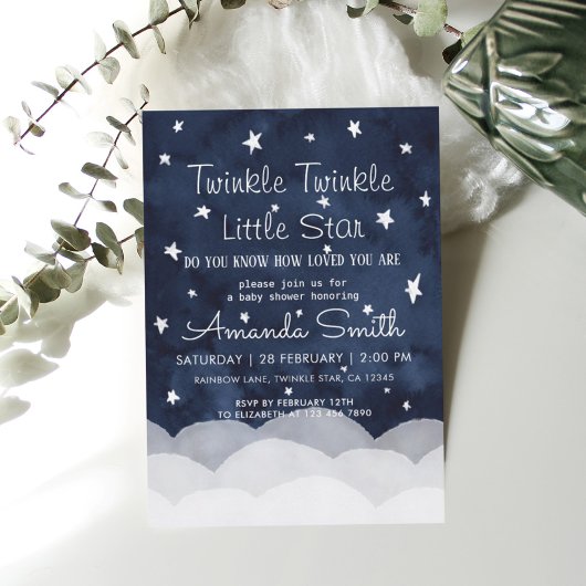 Twinkle Little Star Whimsical Baby Dusche Einladung