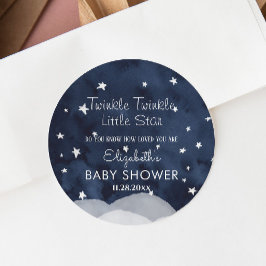 Twinkle Little Star Whimsical Baby Dusche Runder Aufkleber