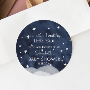 Twinkle Little Star Whimsical Baby Dusche Runder Aufkleber