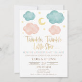 Twinkle Little Star, wie wir uns über die Geschlec Einladung (Vorderseite)