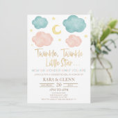 Twinkle Little Star, wie wir uns über die Geschlec Einladung (Stehend Vorderseite)