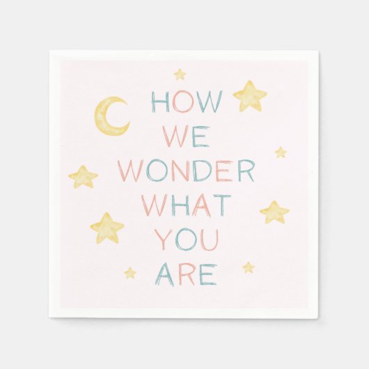 Twinkle Little Star, wie wir uns über die Geschlec Serviette (Vorderseite)