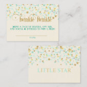 Twinkle Little Star Windler Minze Gold Creme Begleitkarte (Vorne/Hinten)