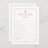 Twinkle Little Star wünscht sich Baby Card Pink Go Hinweiskarte (Vorne/Hinten)