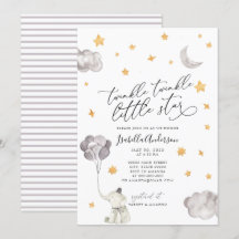 Twinkle Little Star Yellow Elephant Babydusche