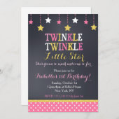 Twinkle Little Star zum Geburtstag Einladung (Vorne/Hinten)