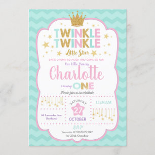 Twinkle Little Star zum Geburtstag Einladung