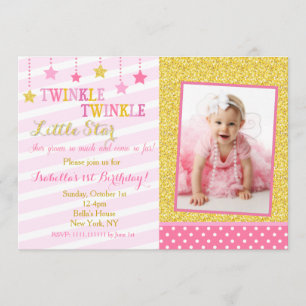 Twinkle Little Star zum Geburtstag Einladung