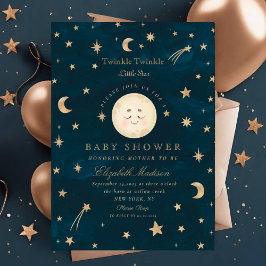 Twinkle Little Stars Niedlich Moon Babydusche Einladung