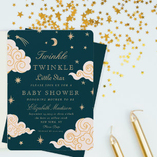 Twinkle Little Stars Niedlich Moon Babydusche Einladung