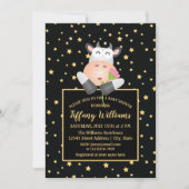 Twinkle Little Stars Niedliche Kuh Baby Dusche Einladung (Vorderseite)