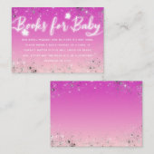 Twinkle Little Stars Pink Girl Dusche Buchanfrage Begleitkarte (Vorne/Hinten)