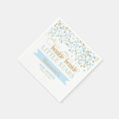 Twinkle Little Stars Twin Baby Dusche Blue & Gold Serviette (Ecke)