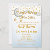 Twinkle Little Stars, twin baby shower Einladung (Vorderseite)