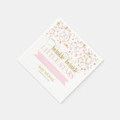 Twinkle Little Stars Twins Baby Dusche Pink Gold Serviette (Ecke)