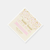 Twinkle Little Stars Twins Baby Dusche Pink Gold Serviette (Ecke)