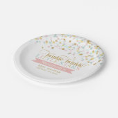 Twinkle Little Stars Twins Babydusche jeder Farbe Pappteller (Schrägansicht)