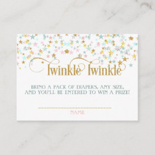 Twinkle Little Stars Twins Diaper Raffle Begleitkarte