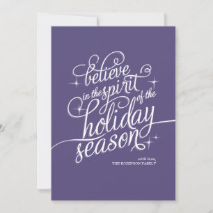 Twinkle Majestic Script Weihnachtskarte Feiertagskarte