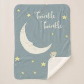 Twinkle Moon and Stars Sherpa Blanket Sherpadecke (Vorderseite)