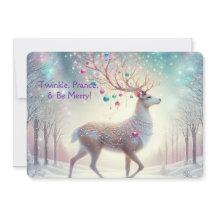 Twinkle, Prance & Be Merry Rentier Weihnachtskarte